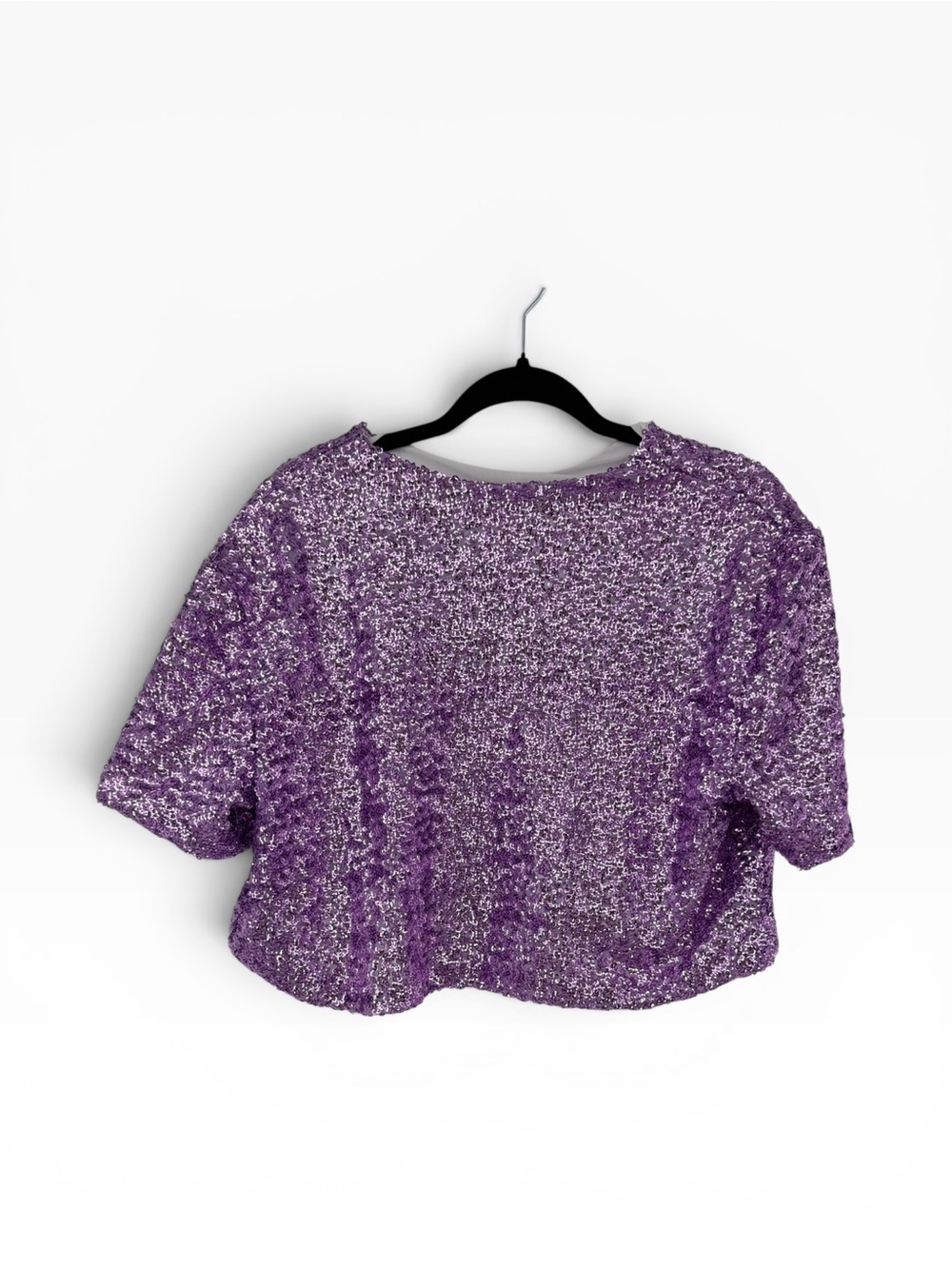 Fringe + co lavender sequin cropped  top - Picture 3 of 5